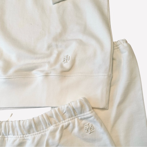 NWT Tory Burch Relaxed Heavy French Terry Crew and Jogger Set - Picture 6 of 13